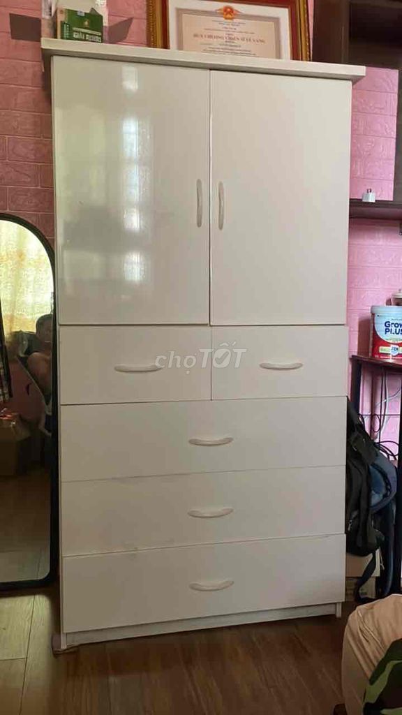 Tủ quần áo trẻ em 80x160 cm Trắng. Mua bán Tủ, kệ gia đình tại Huyện Thanh Trì Hà Nội được đăng bởi Nguyễn Trường An hình 1