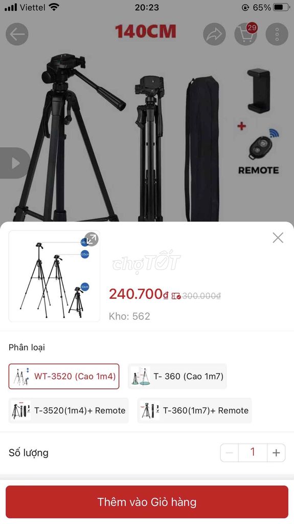 hết nhu cầu sd em cần bán tripod ( chân máy ảnh ). Mua bán Máy ảnh, Máy quay tại Huyện Bình Chánh Tp Hồ Chí Minh được đăng bởi thảo ngọc hình 1