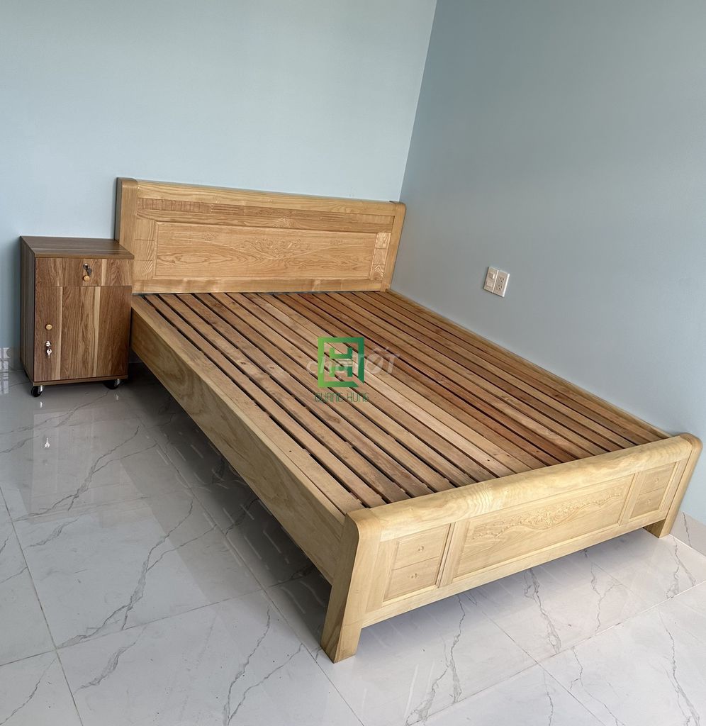 Giường ngủ Quang Hùng Gỗ sồi 1m2x2m. Mua bán Giường, chăn ga gối nệm tại Huyện Đức Huệ Long An được đăng bởi Nội Thất Quang Hùng TD hình 1