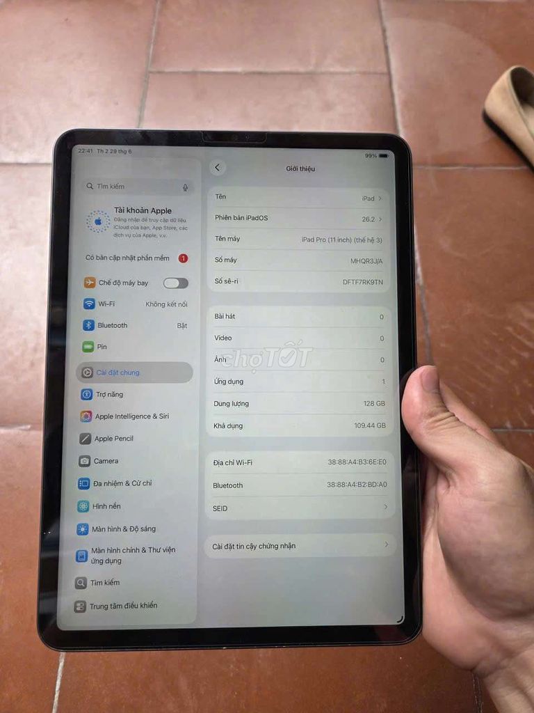 Apple iPad Pro M1 128GB Wifi Xám. Mua bán Máy tính bảng tại Quận Bắc Từ Liêm Hà Nội được đăng bởi lan hình 1