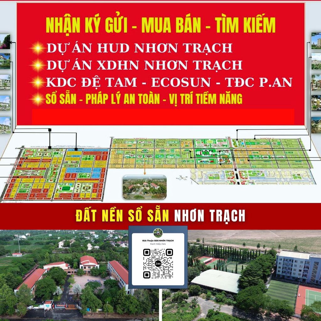 Bán nền Nhà Vườn Hud Nhơn Trạch Nhóm 4 KDC hiện Hữu