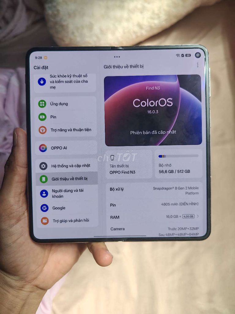 OPPO Find N3 512GB chính hãng . nguyên zin. Mua bán Điện thoại tại Quận Thanh Khê Đà Nẵng được đăng bởi Lê Nhật hình 1