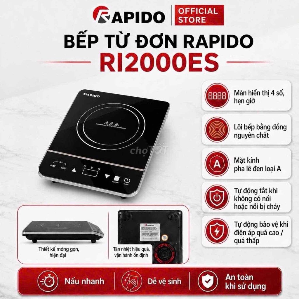 Bếp từ đơn Rapido RI2000ES Đẹp & Xịn đây 👍. Mua bán Bếp, lò, đồ điện nhà bếp tại Quận Bình Thạnh Tp Hồ Chí Minh được đăng bởi Nguyễn Trung Tuyến  hình 1