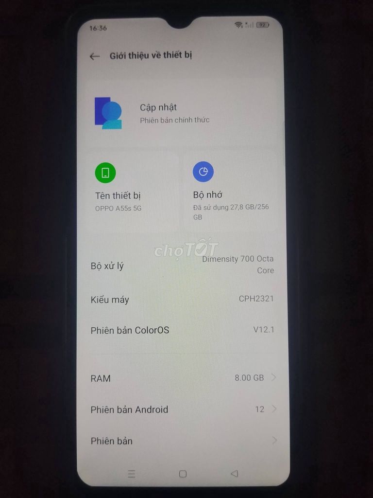 Oppo A55 5G 8GB/256GB Android 12. Mua bán Điện thoại tại Quận 12 Tp Hồ Chí Minh được đăng bởi Hội Đồ Điện Tử hình 1