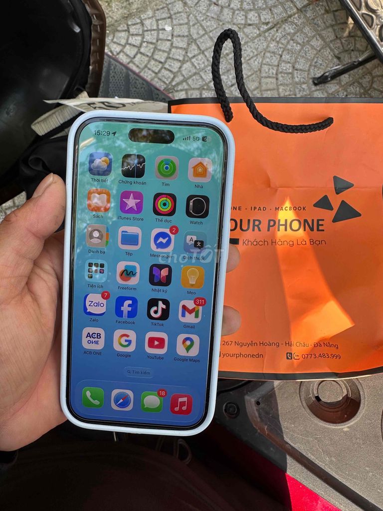 Apple iPhone 15 Lock 128GB Xanh nhạt. Mua bán Điện thoại tại Thị xã An Nhơn Bình Định được đăng bởi huy hình 1