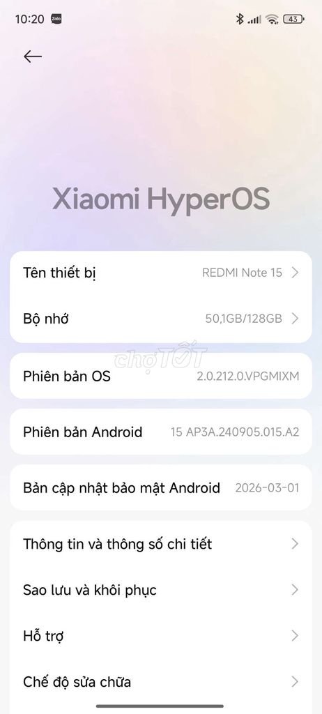 Xiaomi Redmi Note 15 128GB Đã sử dụng. Mua bán Điện thoại tại Quận Bắc Từ Liêm Hà Nội được đăng bởi Tên chưa cung cấp hình 1