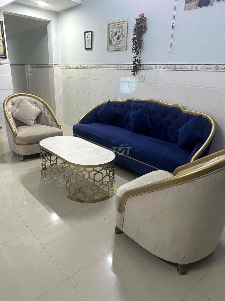 than lý : Bộ sofa Hoàng gia Vải, bàn mặt đá. Mua bán Bàn ghế tại Quận Cẩm Lệ Đà Nẵng được đăng bởi Hoang Vy hình 1