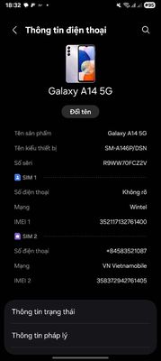 Samsung Galaxy A14 5G đã thay màn hình
