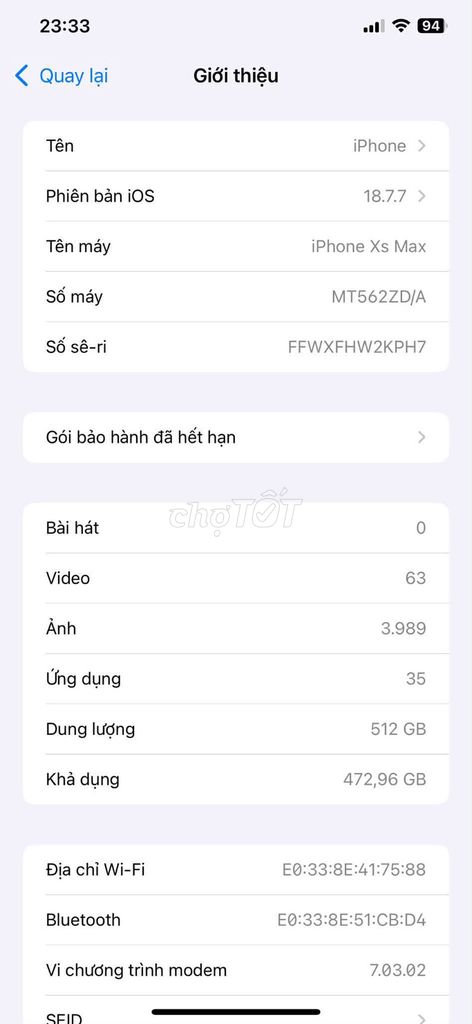 iPhone Xs Max 512GB. Mua bán Điện thoại tại Quận Nam Từ Liêm Hà Nội được đăng bởi Nguyễn Công Diễn hình 1