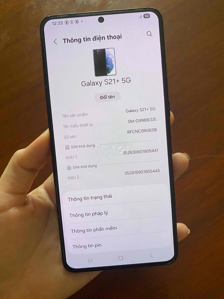 Samsung S21 Plus 5G 8GB/128GB full Zin. Mua bán Điện thoại tại Huyện Củ Chi Tp Hồ Chí Minh được đăng bởi Linh hình 1