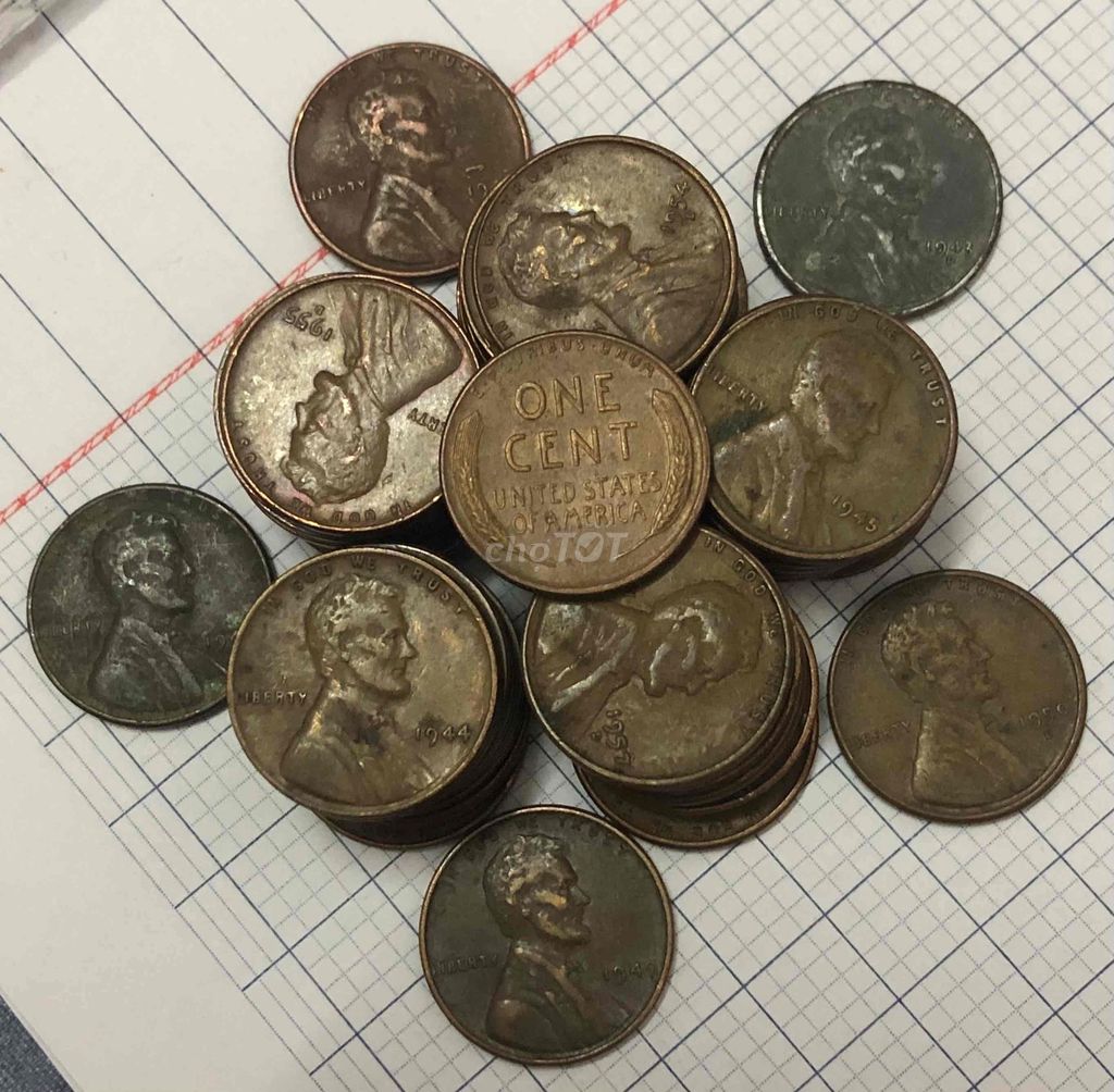 Tiền xu Mỹ 1 cent Đồng 1943-1955. Mua bán Đồ sưu tầm, đồ cổ tại Quận Bình Tân Tp Hồ Chí Minh được đăng bởi Charlie Tanu hình 1