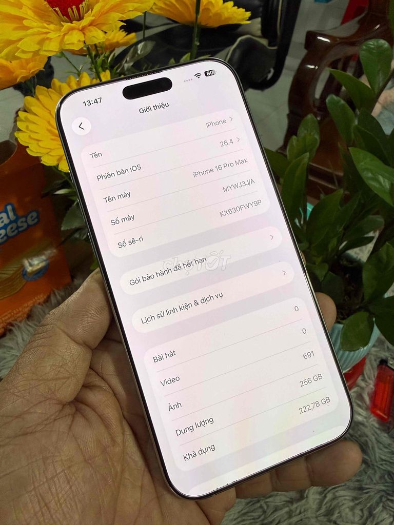 Apple iPhone 16 Pro Max 256GB Trắng 99%. Mua bán Điện thoại tại Thành phố Biên Hòa Đồng Nai được đăng bởi thanh hình 1