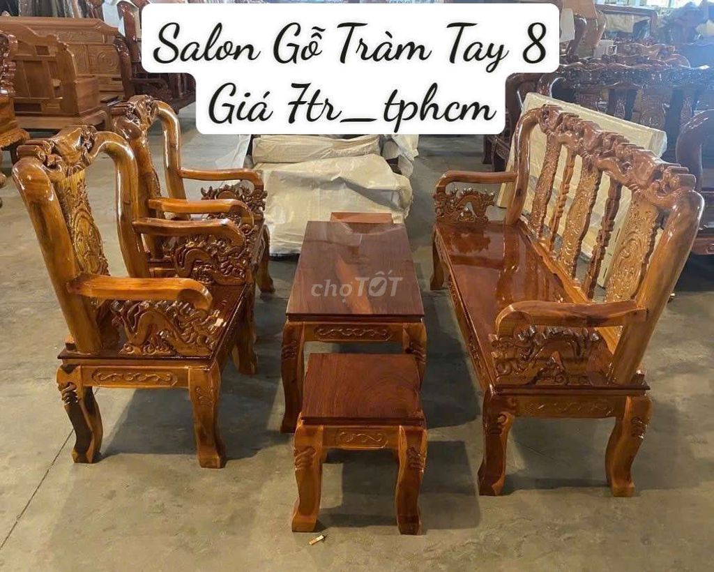 Salon gỗ tràm tay 8  giá  7 củ tphcm