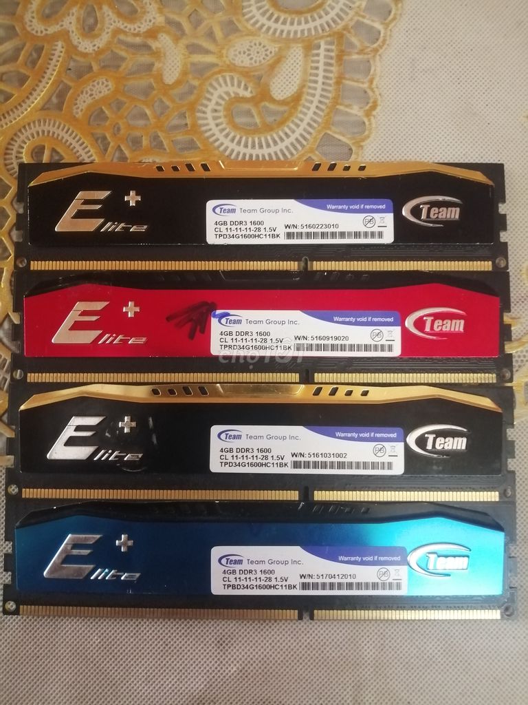 Kit Ram DDR3 16GB(4x4GB) Team Elite buss 1600