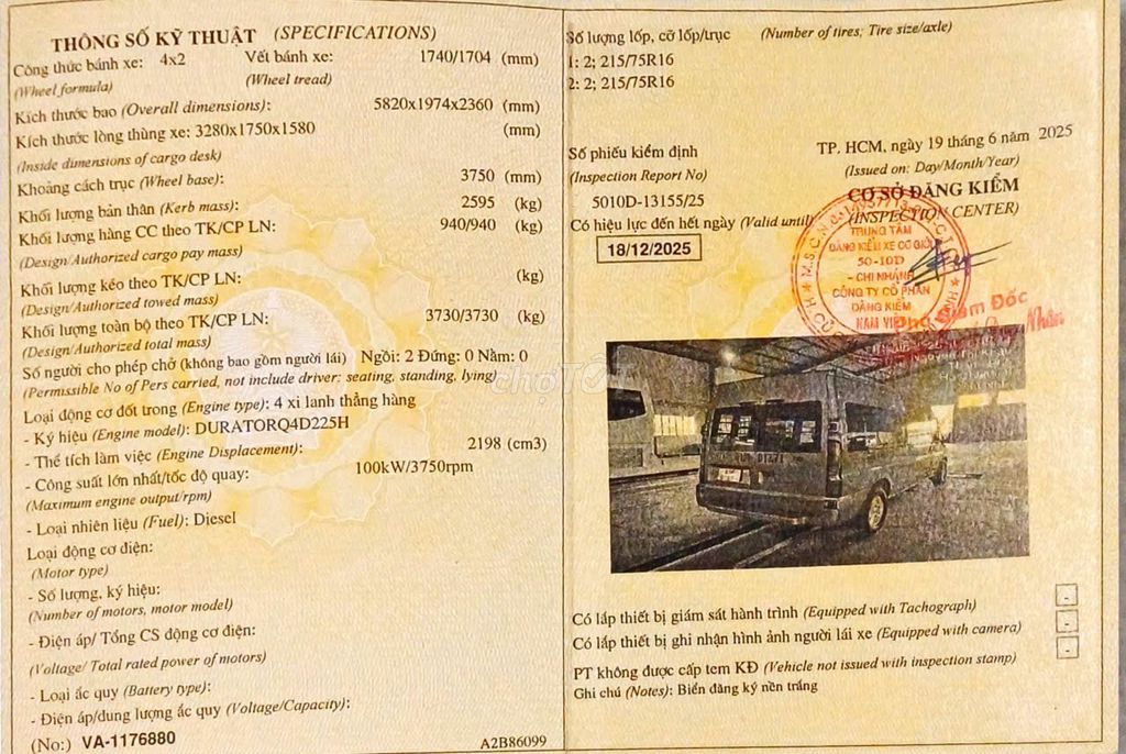 Ford Transit 2022 Van - 84000 km. Mua bán Ô tô tại Quận Bình Tân Tp Hồ Chí Minh được đăng bởi thuy Nguyen hình 11