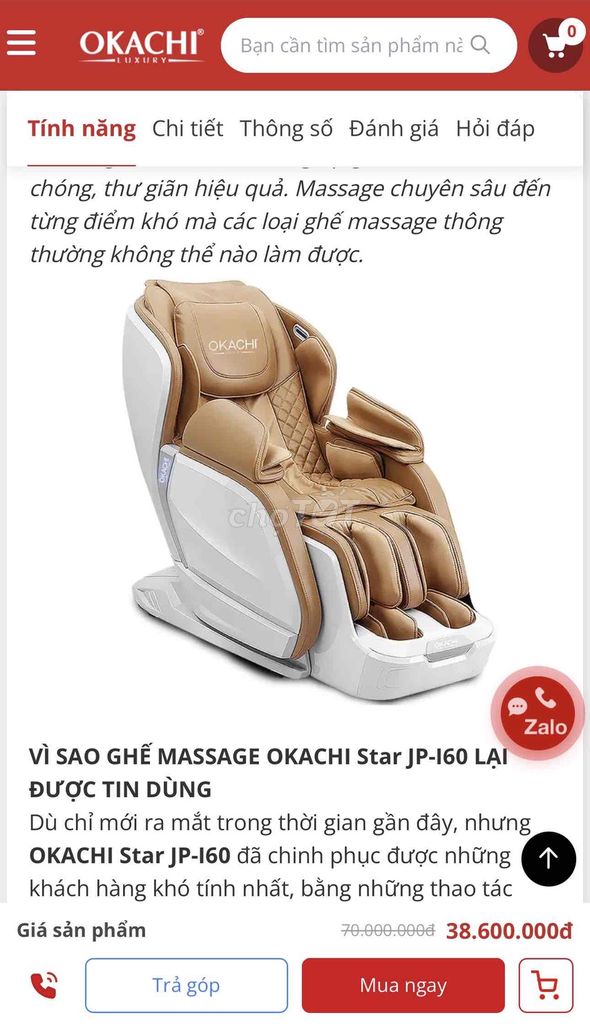 Ghế massage OKACHI Star JP-160 Nâu Trắng. Mua bán Bàn ghế tại Quận 12 Tp Hồ Chí Minh được đăng bởi Tâm hình 1