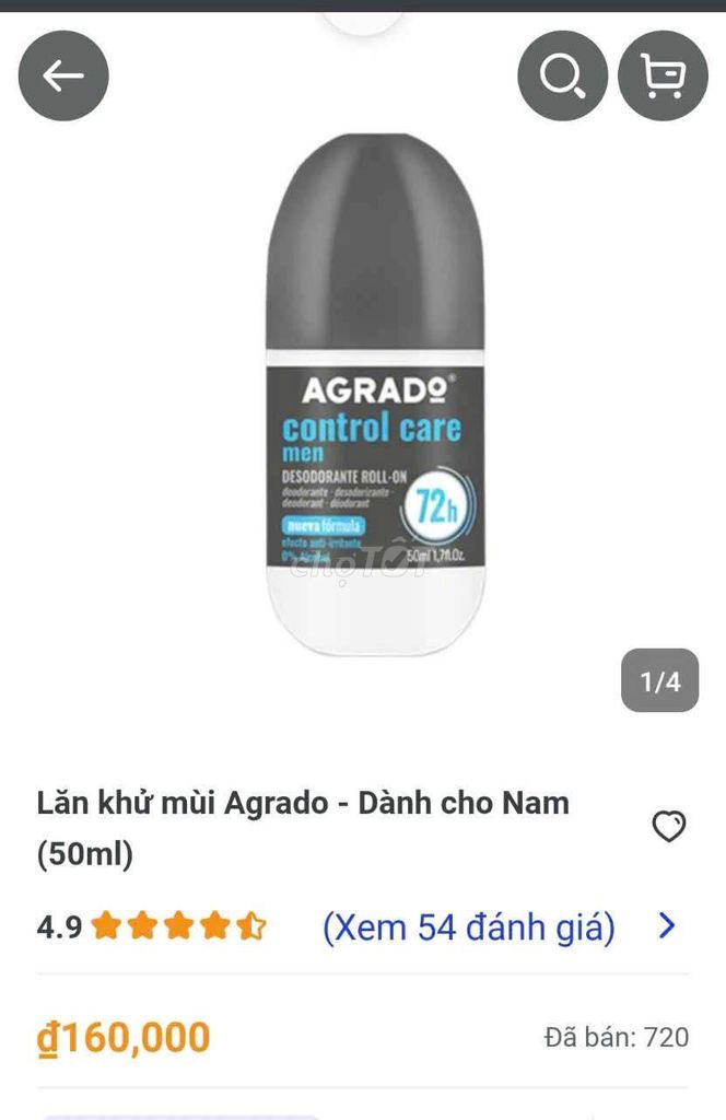 Lăn khử mùi Agrado Nam 50ml. Mua bán Nước hoa tại Quận Bình Tân Tp Hồ Chí Minh được đăng bởi Yên Bình hình 1