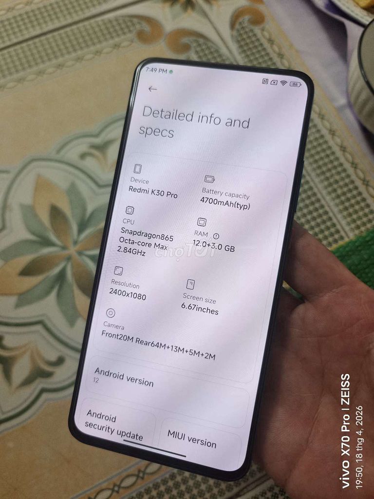 Xiaomi Redmi K30 Pro 12/128. Mua bán Điện thoại tại Quận Ba Đình Hà Nội được đăng bởi đình bắc hình 1