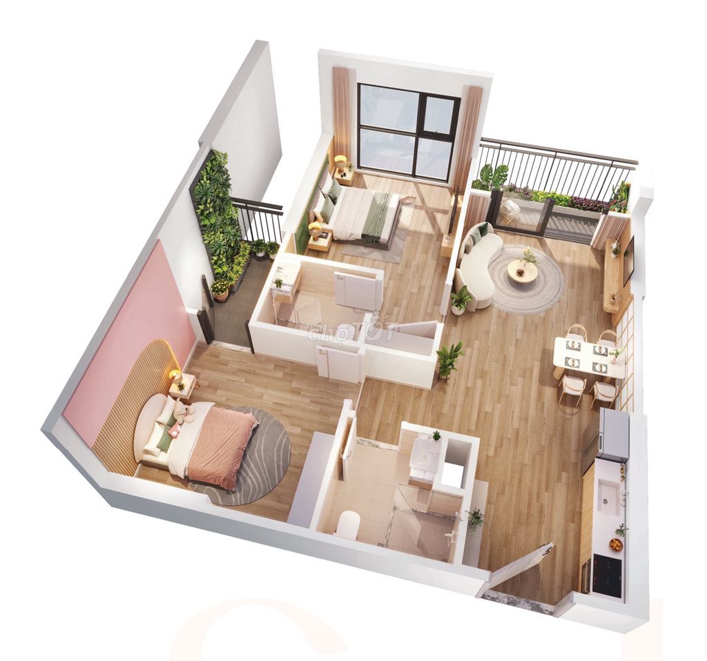 Квартира 2 спальни 2 санузла 55м², корпус G2 Vinhomes Smart City — сдача Q1/2027