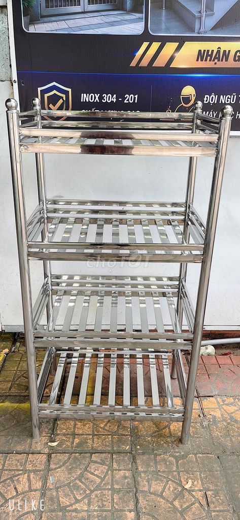 Kệ Inox 4 tầng Bạc 40x60cm. Mua bán Tủ, kệ gia đình tại Quận Cái Răng Cần Thơ được đăng bởi INOX Gia Dụng  hình 1