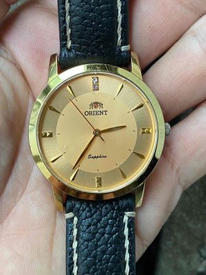 Đồng hồ nam Orient mạ vàng dây da size 38mm