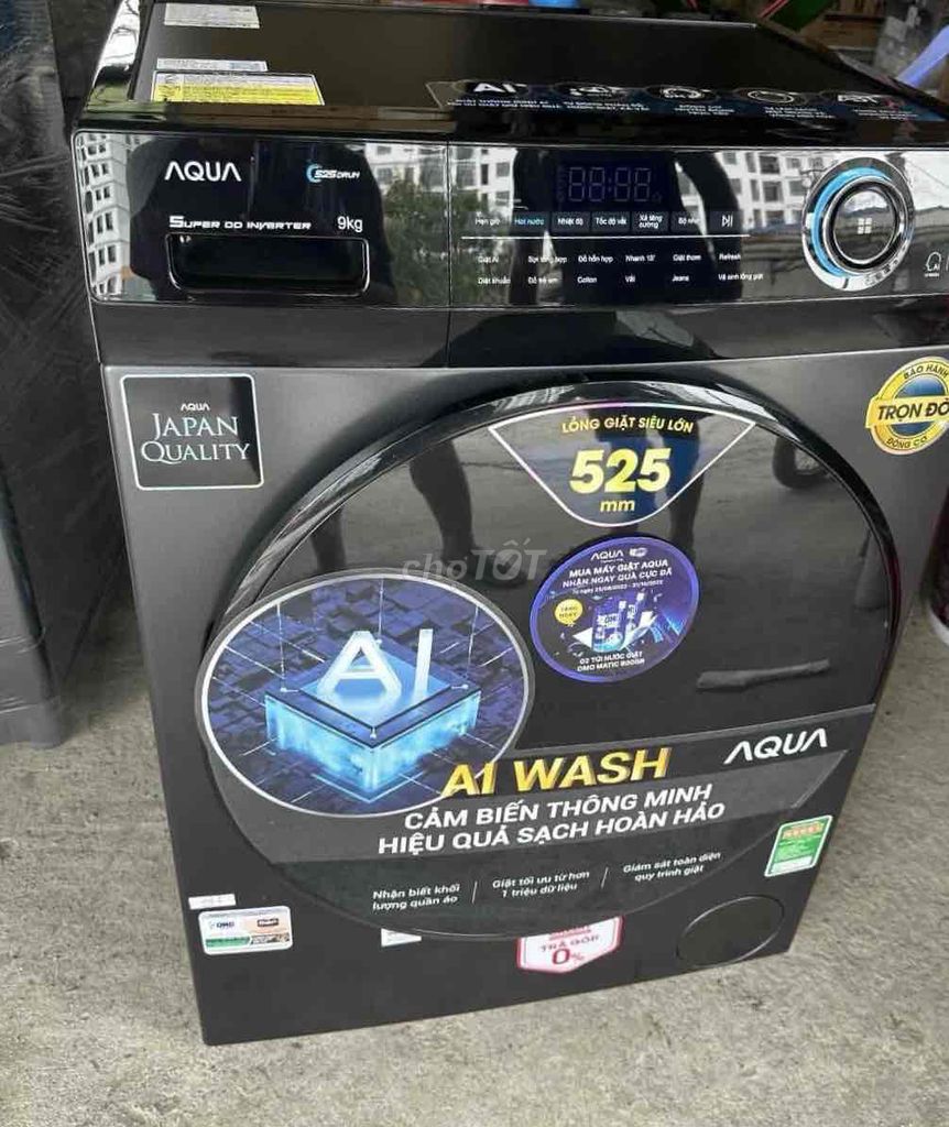 máy giặt aqua 9kg cửa trước - giá mỗi tuần chỉ băn