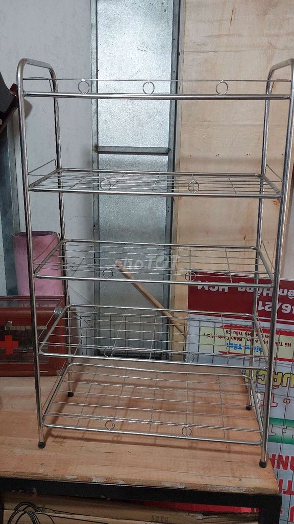 Kệ Inox 5 tầng cao 95x 58x 25cm mới 100%. Mua bán Tủ, kệ gia đình tại Quận Tân Phú Tp Hồ Chí Minh được đăng bởi Tài lê hình 1