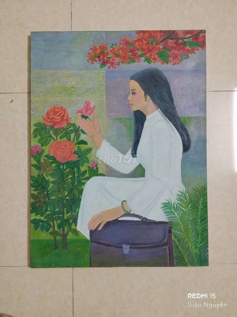 Tranh sơn dầu 80cm x 60cm cũ. Mua bán Đồ sưu tầm, đồ cổ tại Thành phố Thủ Đức Tp Hồ Chí Minh được đăng bởi SƯU TẦM HÀNG CŨ hình 1