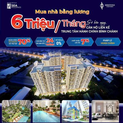 SỞ HỮU NGAY CĂN HỘ 2PN DESTINO CENTRO CHỈ VỚI 300 TRIỆU. Mua bán căn hộ/chung cư tại Huyện Bến Lức Long An được đăng bởi Khánh Huỳnh