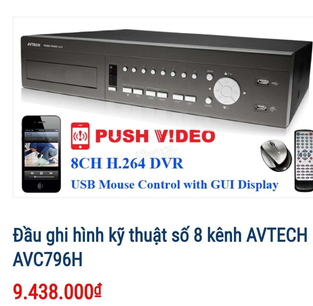 Đầu ghi camera AVTECH 8 cổng. Mua bán Máy ảnh, Máy quay tại Quận Tây Hồ Hà Nội được đăng bởi Nhật Minh hình 1