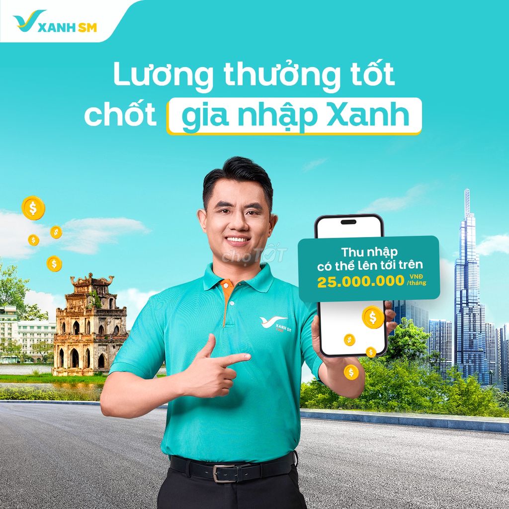 Tuyển 30 Tài xế Taxi Xanh SM tại Quảng Bình