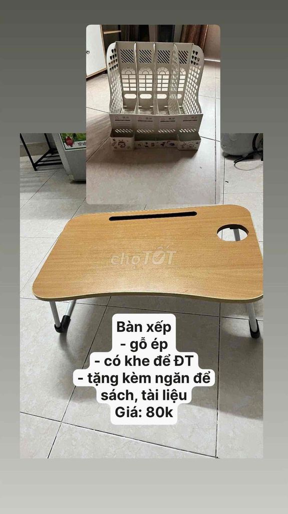 Bàn gấp gọn Gỗ ép Vàng gỗ Kệ sách. Mua bán Bàn ghế tại Quận Bình Thạnh Tp Hồ Chí Minh được đăng bởi MINH ANH hình 1