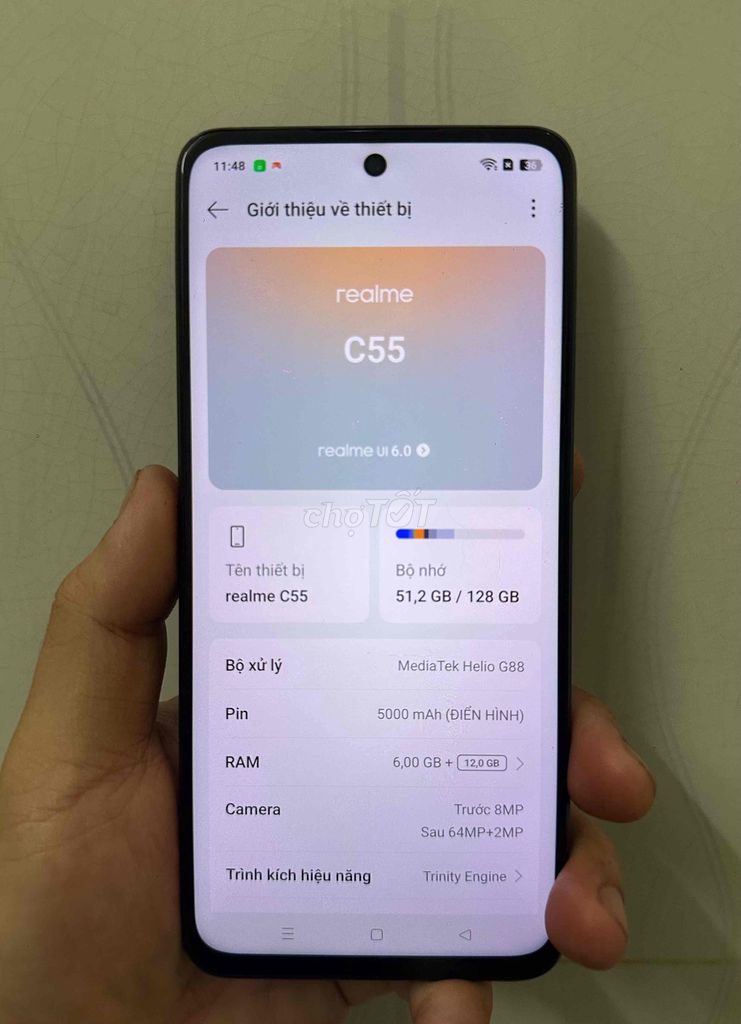 Realme C55 128GB Đen ngoại hình 98%. Mua bán Điện thoại tại Quận Tân Phú Tp Hồ Chí Minh được đăng bởi Ducthu241 hình 1