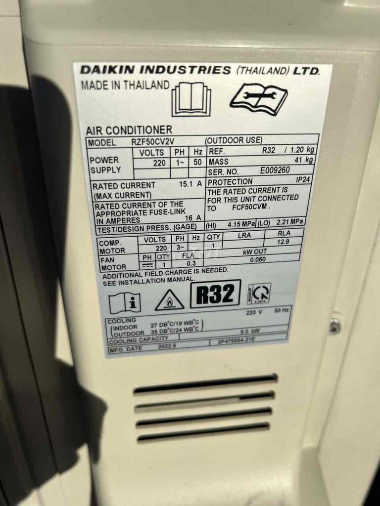 Máy lạnh âm trần Daikin inverter 2hp mới 95% 2022