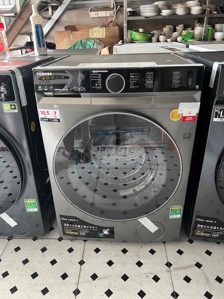Máy giặt sấy Toshiba Inverter giặt 10.5 kg sấy 7kg