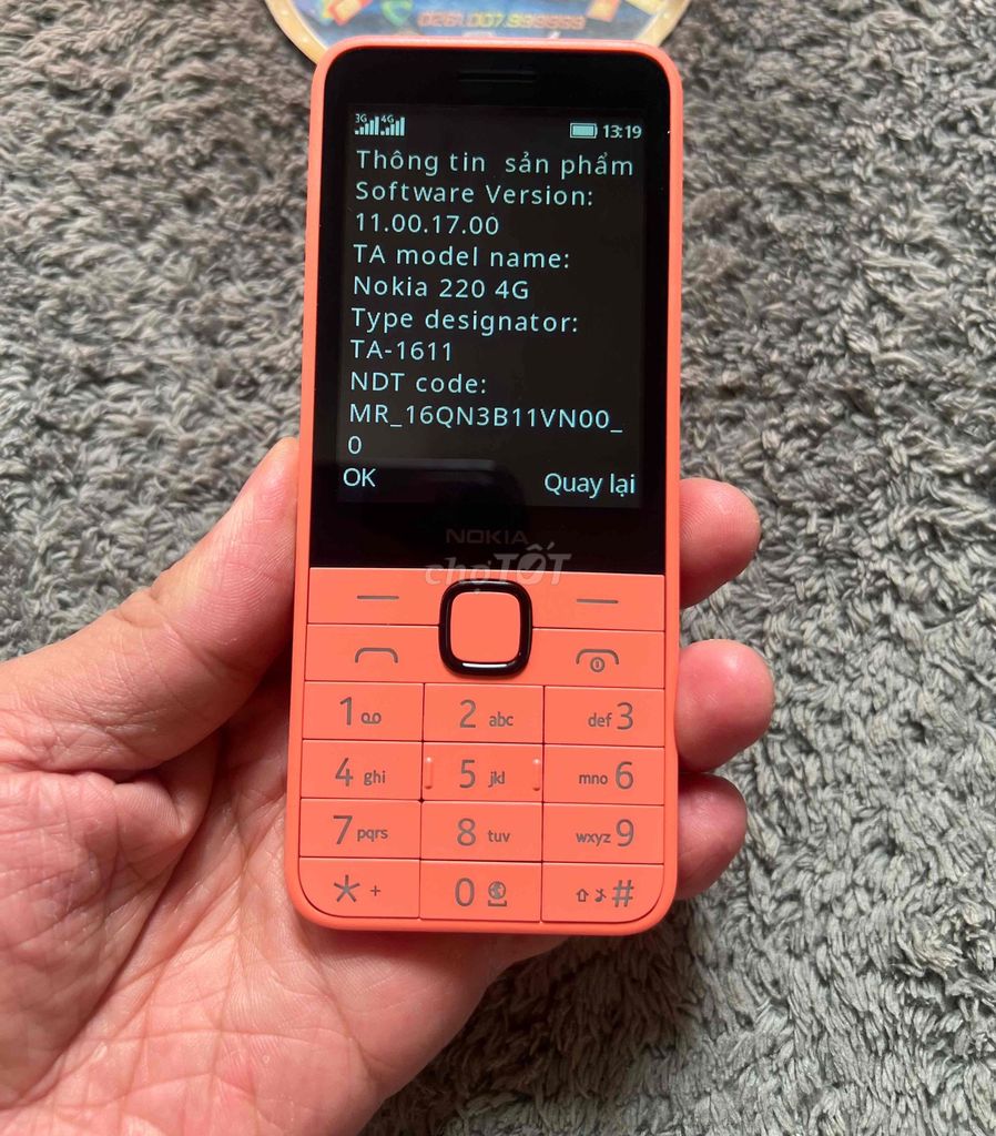 220 Cam Đào 4G 99% nguyên tem fpt sạc type-C. Mua bán Điện thoại tại Quận Bình Thạnh Tp Hồ Chí Minh được đăng bởi Trùm Nokia Cổ SG hình 1