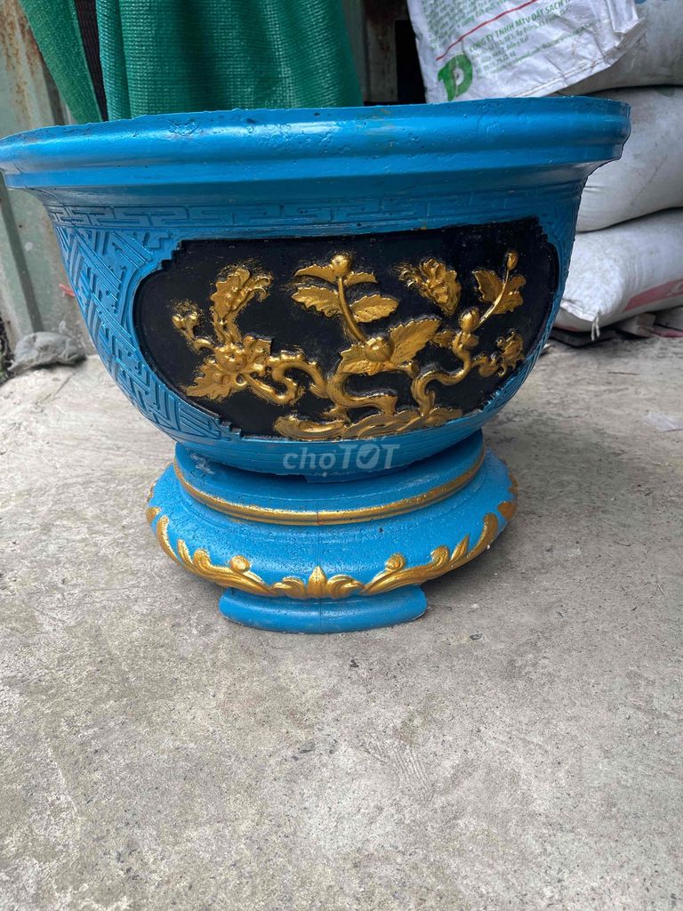 Chậu kiểng Sơn dầu Xanh, đen, vàng 40cm. Mua bán Cây cảnh, đồ trang trí tại Thành phố Biên Hòa Đồng Nai được đăng bởi bao hình 1