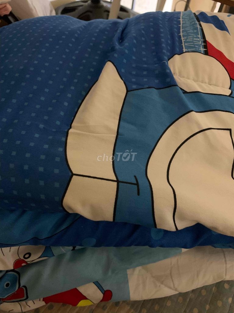 Chăn bông Cotton Xanh dương Doremon 1m8x2m. Mua bán Giường, chăn ga gối nệm tại Thành phố Thuận An Bình Dương được đăng bởi NguyenAn hình 1