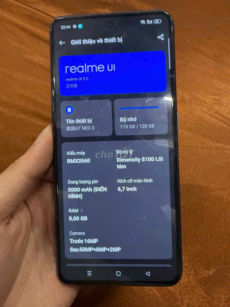 Realme GT Neo 3 8GB/128GB Xanh. Mua bán Điện thoại tại Quận 7 Tp Hồ Chí Minh được đăng bởi Hiệp Q7 hình 1