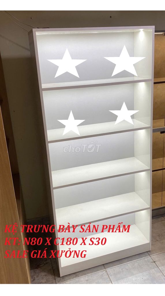 KỆ TRƯNG BÀY SẢN PHẨM MẪU 1M8 - MÀU TRẮNG -