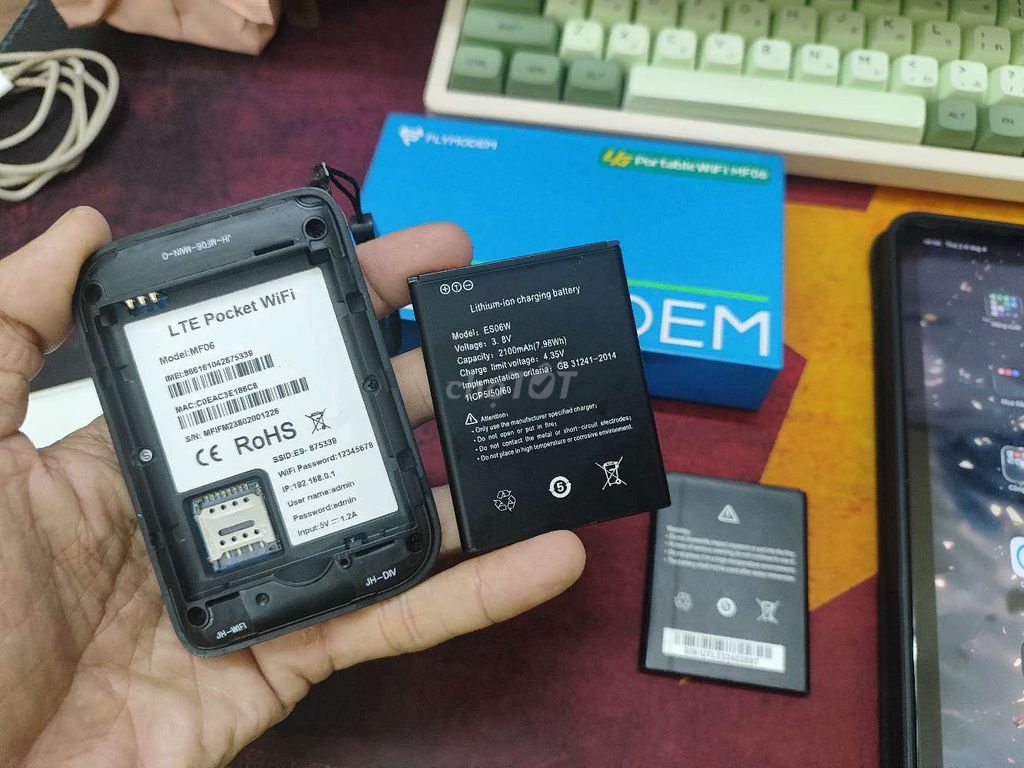 Bộ phát Wifi Flymodem MF06 kèm 2 pin. Mua bán Phụ kiện (Màn hình, Chuột...) tại Thị xã Duyên Hải Trà Vinh được đăng bởi Luc  hình 1