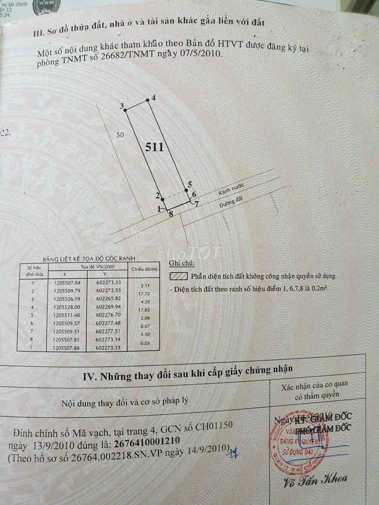 Bán đất đường Bùi Công Trừng Quận 12 DT: 4,5m x 20m. Thổ cư: 80m2.