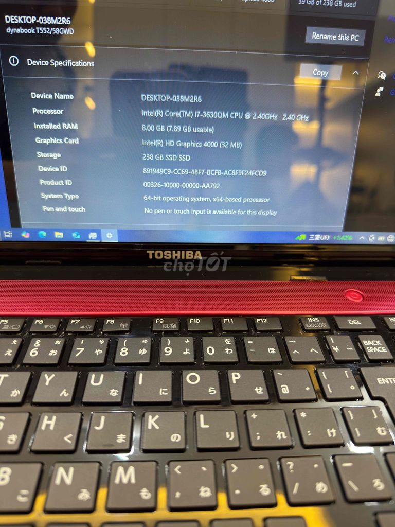 Toshiba Dynabook i7/ram8/ssd256g - hồng xinh iu. Mua bán Laptop tại Quận Hai Bà Trưng Hà Nội được đăng bởi Akiba shop hình 3