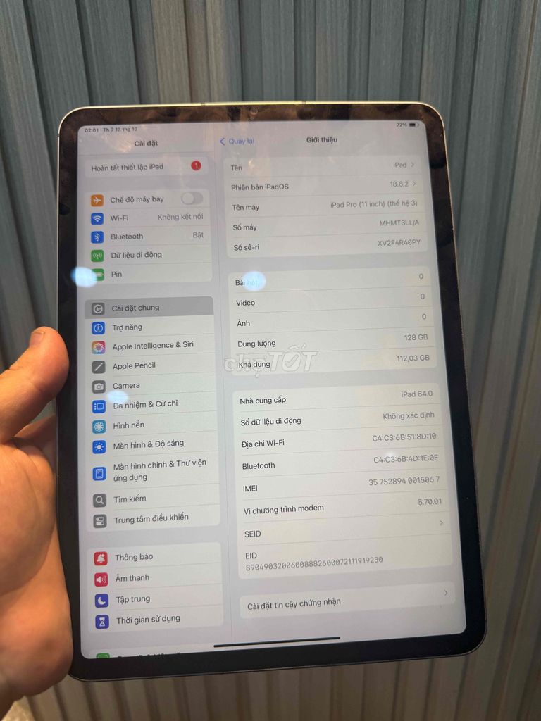 Apple iPad Pro M1 11 inch 128GB 5G Xám. Mua bán Máy tính bảng tại Quận Hoàng Mai Hà Nội được đăng bởi chu  hình 1