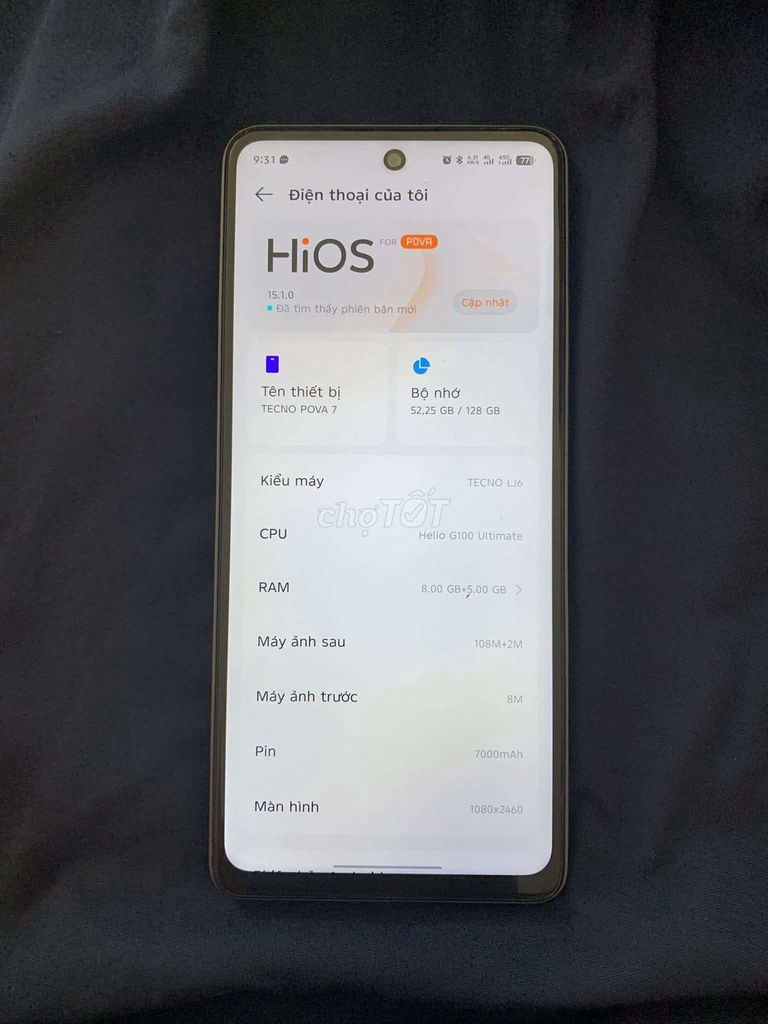 TECNO POVA 7 8GB/128GB Xám. Mua bán Điện thoại tại Thành phố Thủ Dầu Một Bình Dương được đăng bởi Panther hình 1
