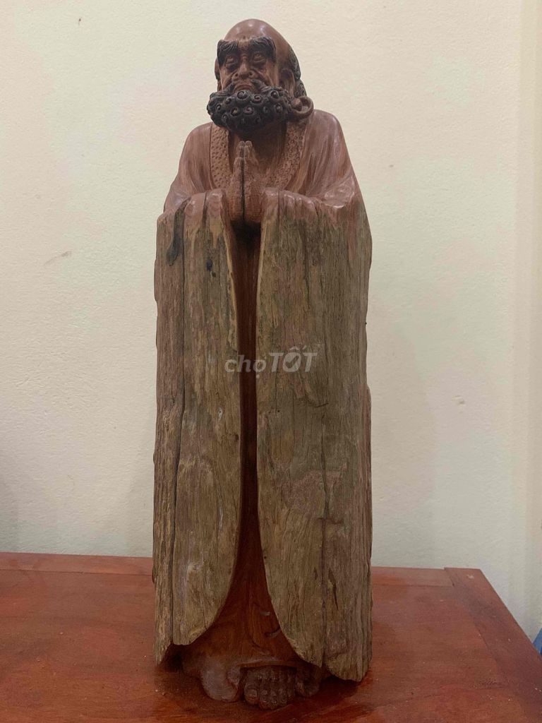Tượng Đạt Ma Gỗ lũa 50cm Nâu. Mua bán Đồ sưu tầm, đồ cổ tại Thành phố Hải Dương Hải Dương được đăng bởi MIJA STORE hình 1