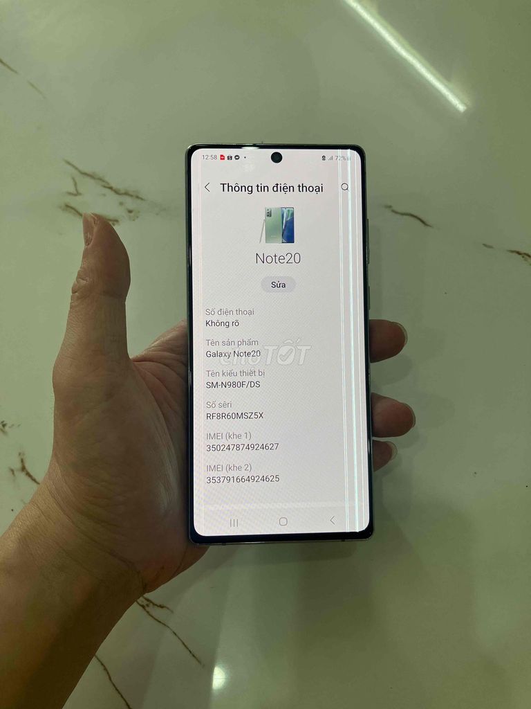Bán Samsung Note20 2 sim ram8/256 kẻ màn. Mua bán Điện thoại tại Quận Hà Đông Hà Nội được đăng bởi Mạnh Mobile hình 1