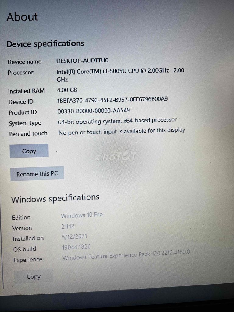 Dell Inspiron 15 i3-5005U 4GB Like New. Mua bán Laptop tại Thành phố Sóc Trăng Sóc Trăng được đăng bởi Trọng Nhân hình 1
