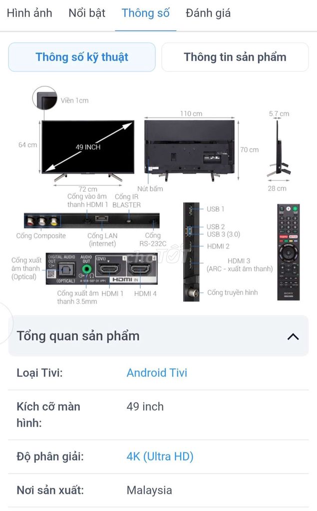 Tivi Sony 49 inch 4K Android TV. Mua bán Tivi, Âm thanh tại Quận 8 Tp Hồ Chí Minh được đăng bởi Xuân hình 1