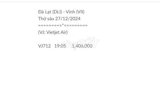 Đà Lạt (DLI) - Vinh (VII) Thứ sáu 27/12/2024